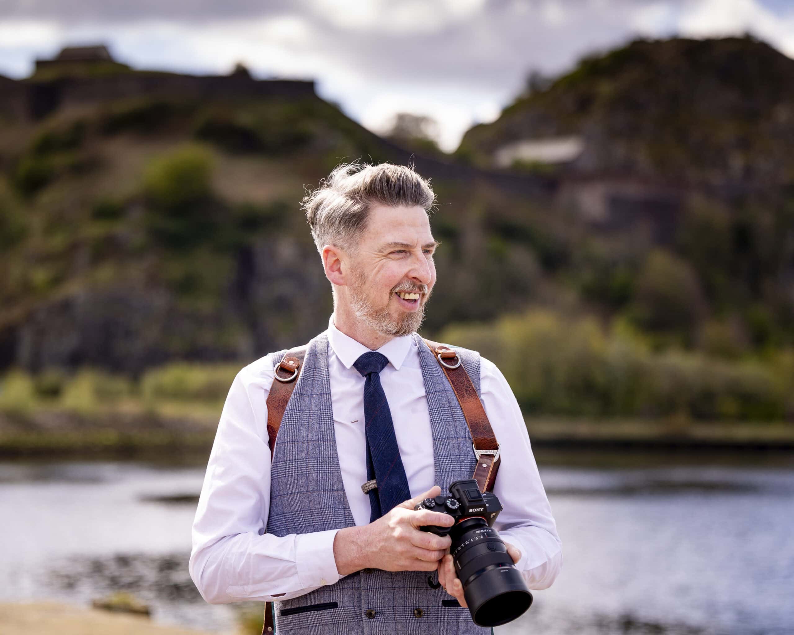 JP Lusk of Leven Films - expert videographer. Taken at Dumbarton Rock.