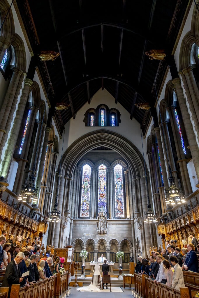 Glasgow University Wedding Ceremony in the University of Glasgow chapel.