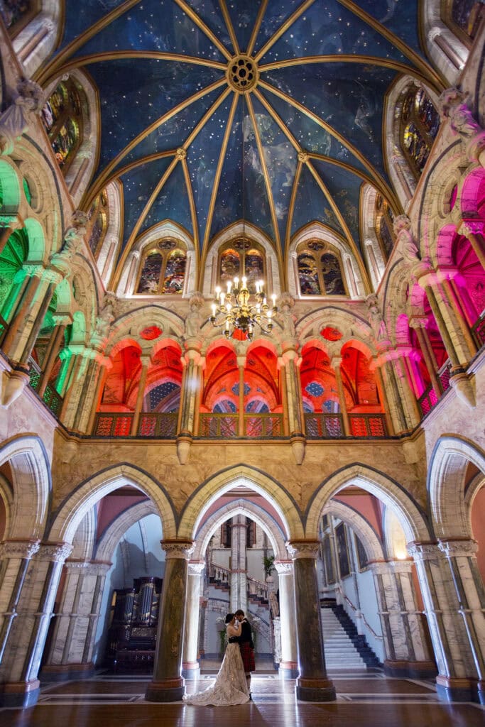 The main hall Mount Stuart on the wedding day