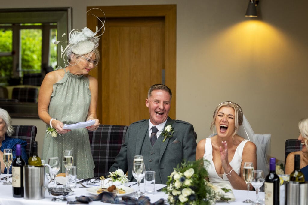 wedding speeches couple receive advice from friend