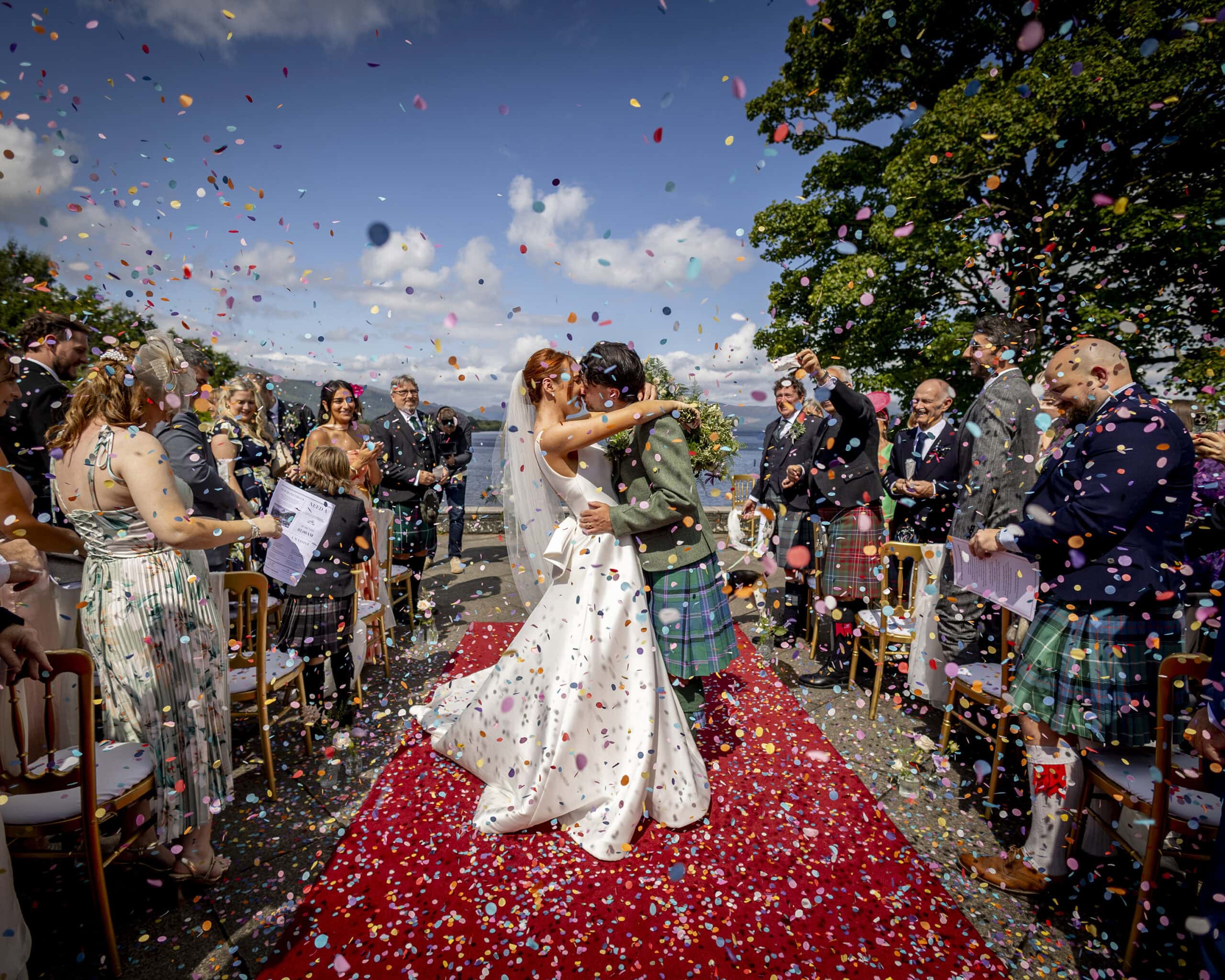 Wedding ceremony at The Cruin overlooking Loch Lomond