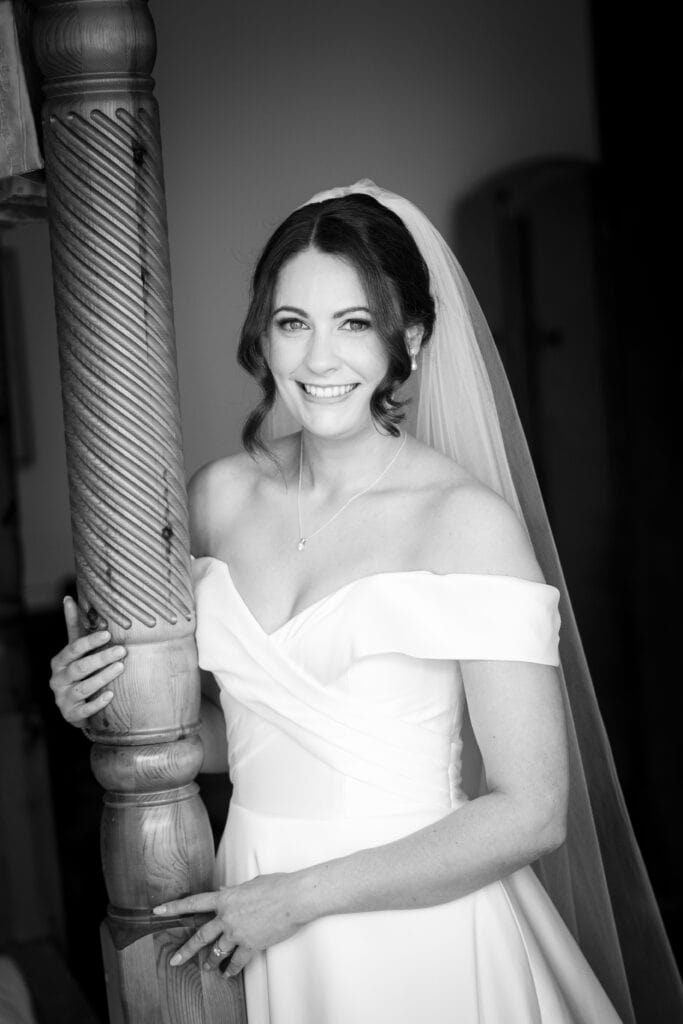 Bride getting ready before Glasgow University wedding